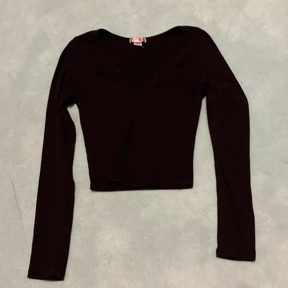 Black crop long sleeves top great condition